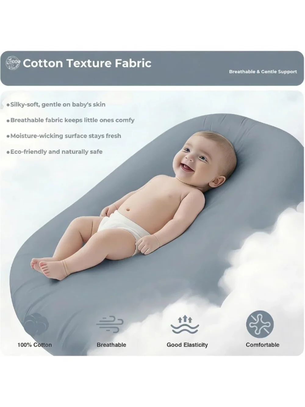 Soft Cotton Infant Support Cushion for Newborns, Tummy Time Mat, Portable Baby
